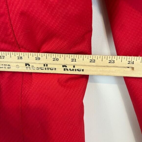 Avalanche Women's Large Red Long Hooded Nylon Ski Snow Patrol Overcoat Jacket - Picture 9 of 14